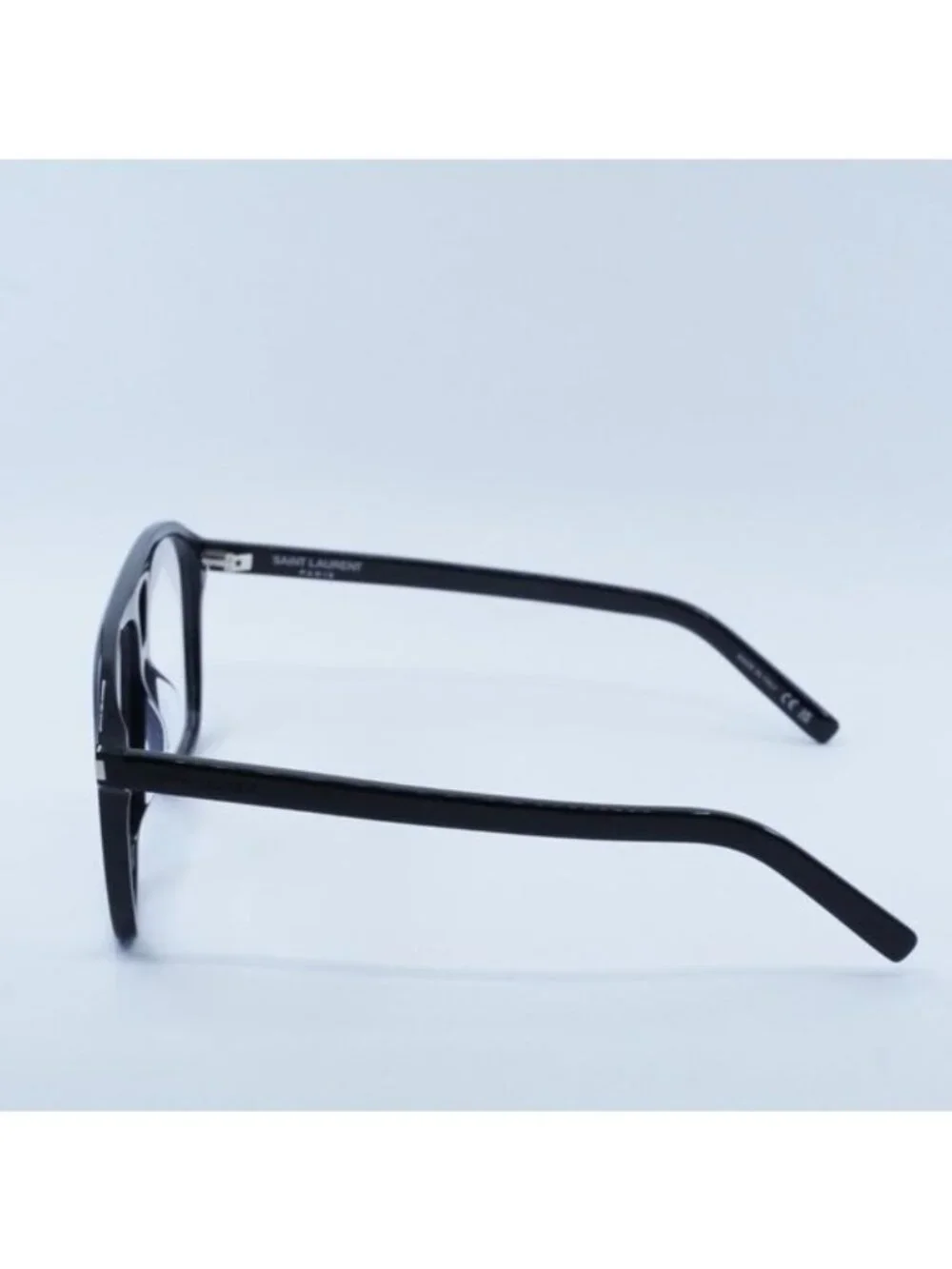 Saint Laurent SL596 DUNE OPT 001 Aviator Eyeglasses – Shiny Black 58mm - Picture 9 of 11